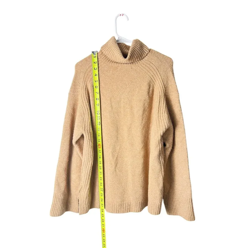 J.Crew Women's Relaxed Donegal Wool-Alpaca Turtleneck Sweater - Tan - Size M